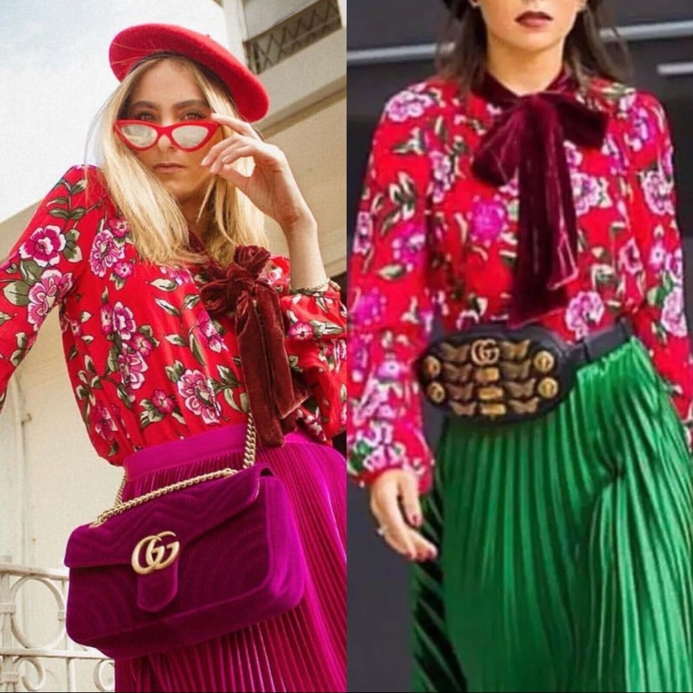 COPY - zara printed top with bow